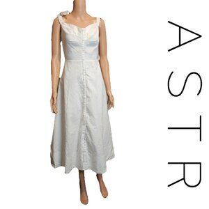 Astr | Dresses | Astr The Label Charelin Off The Shoulder Linen Blend Midi  Sundress Nwt White Med | Poshmark